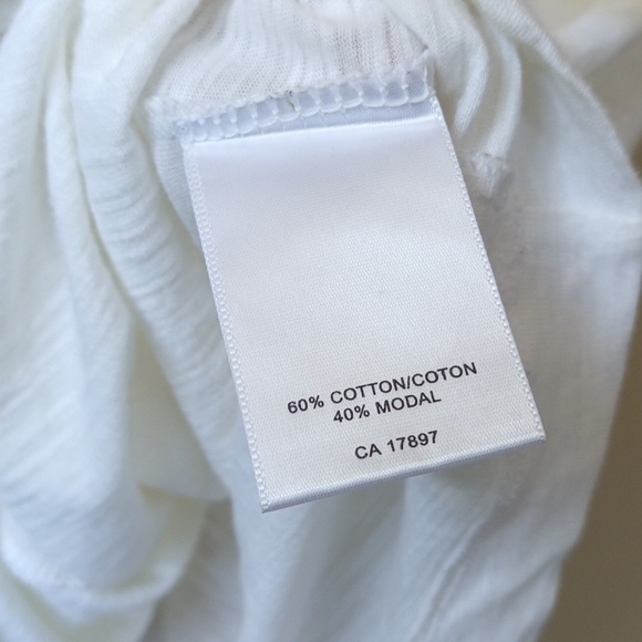 Ptp18.5"-22" Banana Republic White Ruched T Shirt - Picture 6 of 7